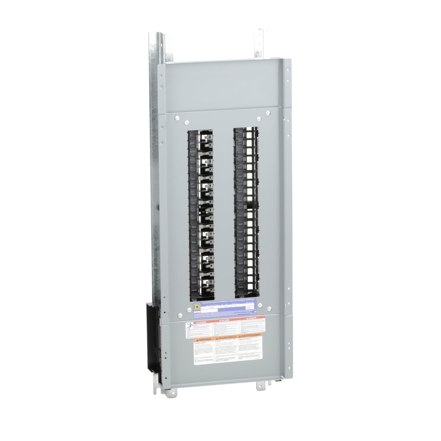 Panelboard interior, NQ, main lugs, 225A, Al bus, 42 pole spaces, 3 phase, 4 wire, 240VAC, 48VDC
