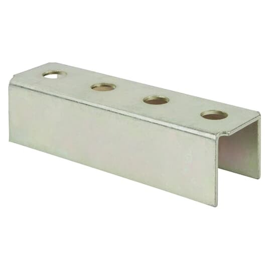 Channel Joiner for 1-1/2 Inch x 1-1/2 Inch, Length 6 Inches, Steel with 9/16 Inch Holes on 1-1/2 Inch Centers