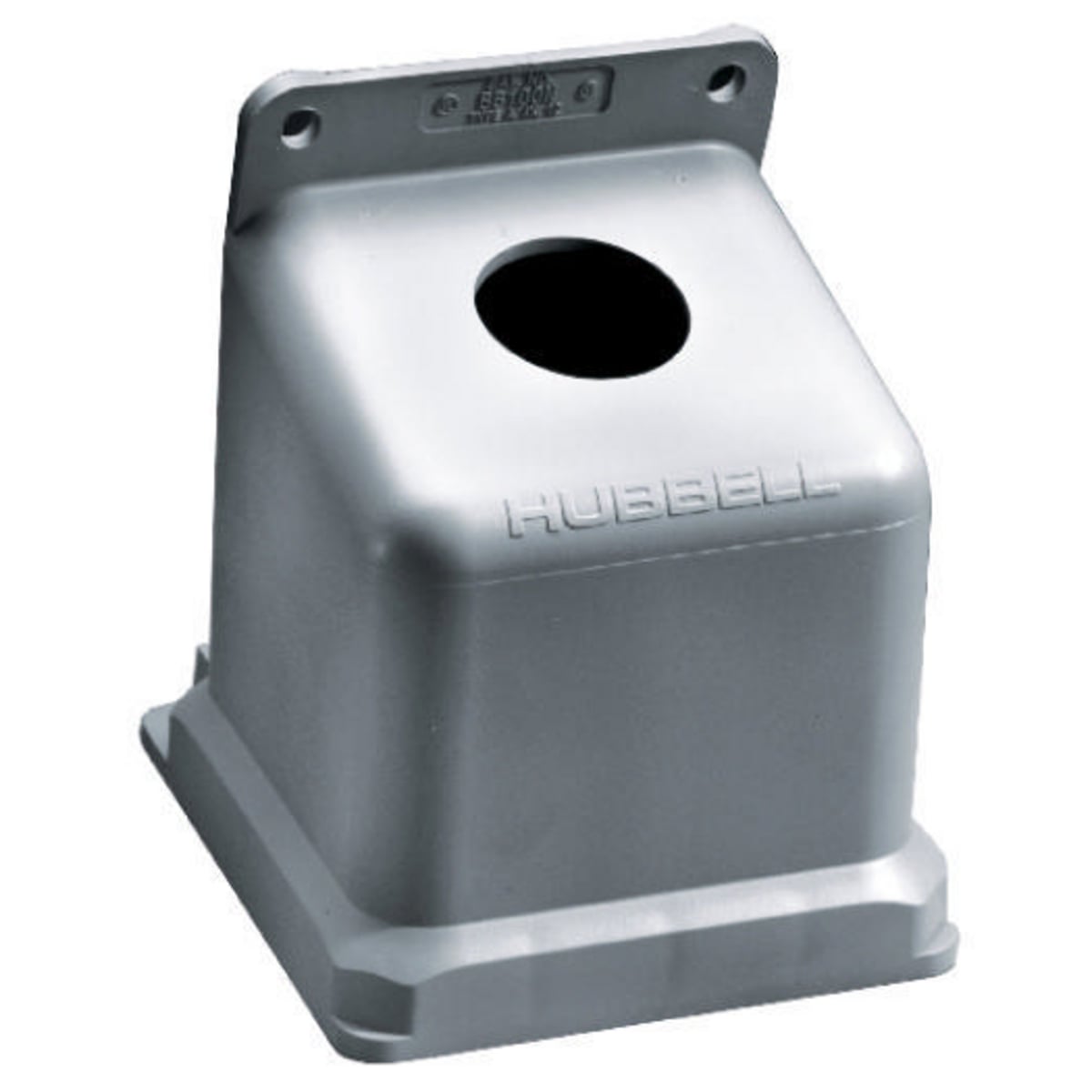 Heavy Duty Products, IEC Pin and Sleeve Devices, Industrial Grade, Accessory, Back Box, For 100A 1 1/2" NPT Hub, Angled, Mounting ScrewsIncluded, Gray Non-Metallic