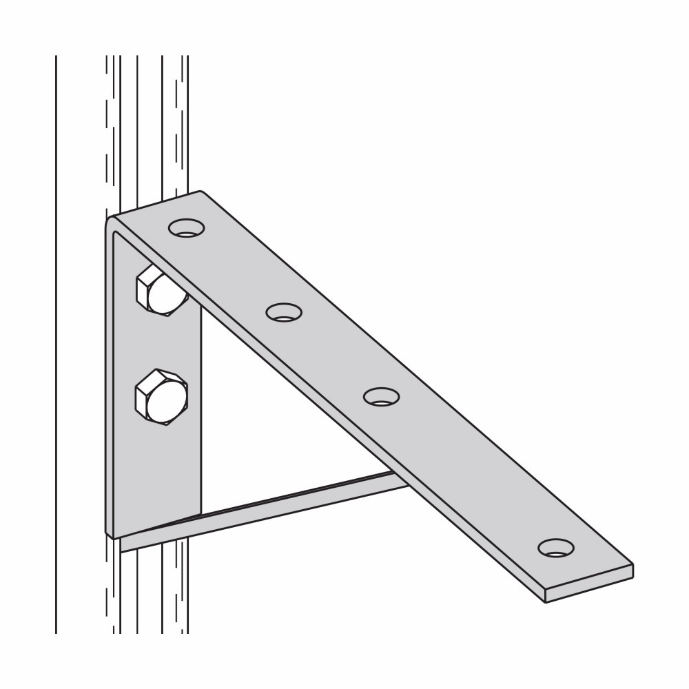 Eaton B-Line series bracket, 6" H x 14.5" L x 1.62" W, Steel, Electro-plated