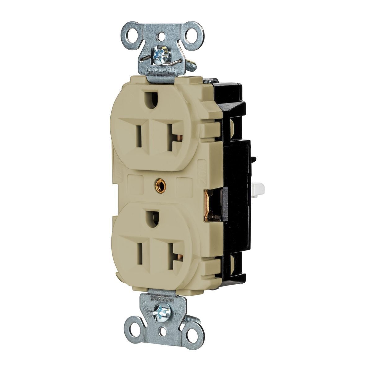 Straight Blade Devices, EdgeConnect, Hubbell-Pro Receptacle, Industrial Grade, 2-Pole 3-Wire, 20A 125V, 5-20R, Screwless Terminal, Ivory