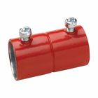 Eaton Crouse-Hinds series EMT set screw type coupling, Red, EMT, Zinc plated steel, Four tightening screws, 3"