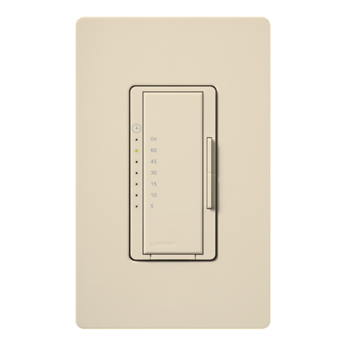 Maestro Countdown Timer, Single-pole, no neutral required, 120V/600W/VA (5A) in eggshell