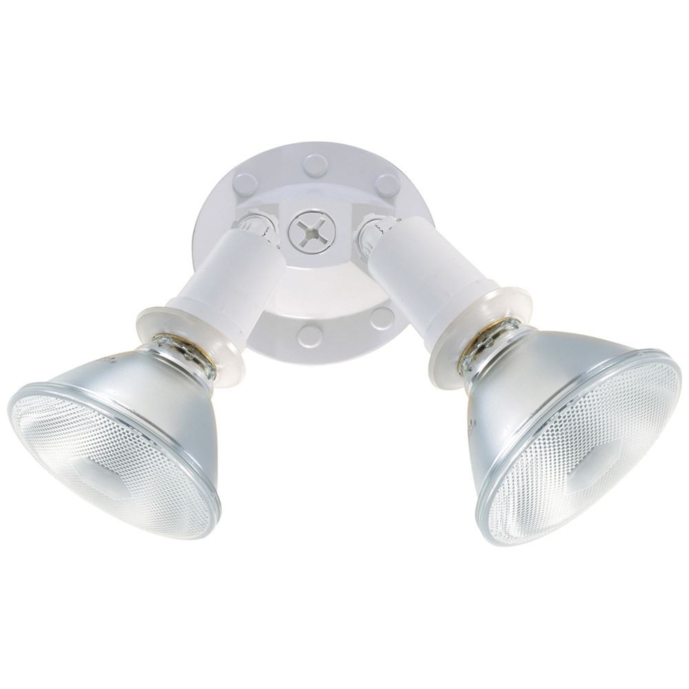 2 Light - 10 - Flood Light, Exterior - PAR38 w/Adjustable Swivel - White
