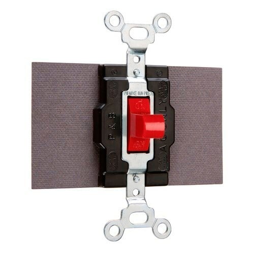 Single Pole, Double Throw Manual Control Switch, 15 amps, 120/277 volts, Red.