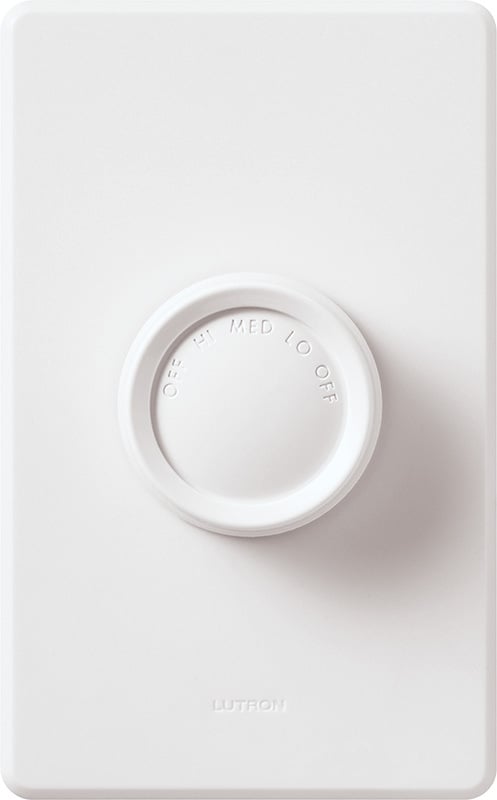 Lutron 120V, 1.5AMP, Quiet fan dual knob, clamshell