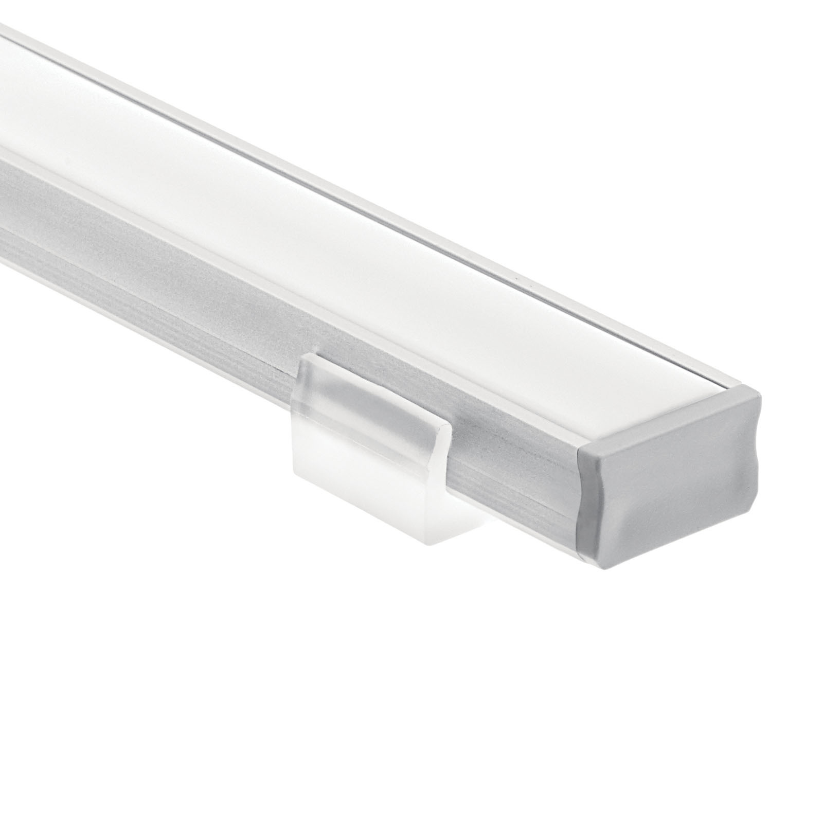 Mount LED tape light to surfaces like shelves and cabinets with the TE Standard  Series aluminum extruded channel kit. The kit comes equipped with 8 feet of channel and white opaque lens, as well as coordinating end caps and mounting clips. The standard depth of the channel offers a light distribution that is gently diffused. Simply add the Kichler LED Tape, Power Supply and accessories best suited for your installation.