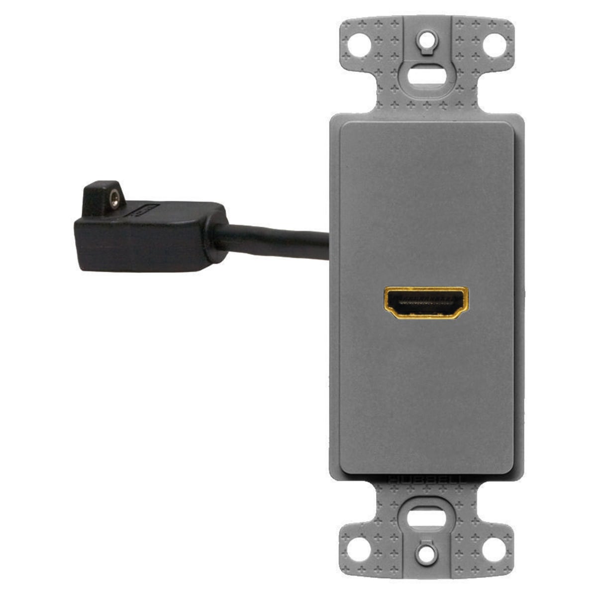Decorator Plate Frame with 1) HDMIFemale to Female, Gray