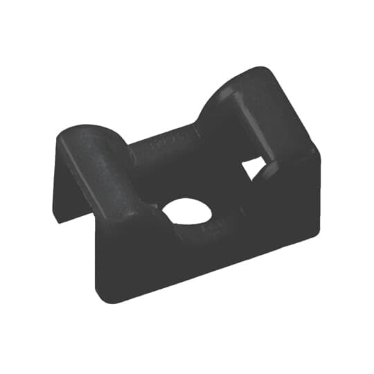Saddle Support Mounting Base, Heat Stabilized Black Polyamide (Nylon 6.6) for Temperatures up to 85 Degrees Celsius (185 F), Length of 23.42mm (0.922 Inches), Width of 14.30mm (0.563 Inches),  with #10 pan head, 100 Pack