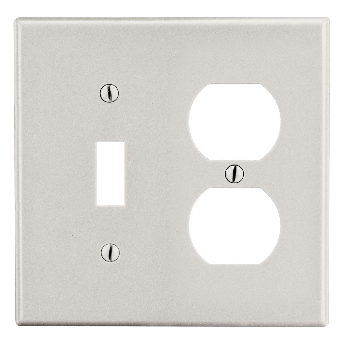 Wallplate, Mid-Size 2-Gang, 1) Duplex 1) Toggle, Light Almond