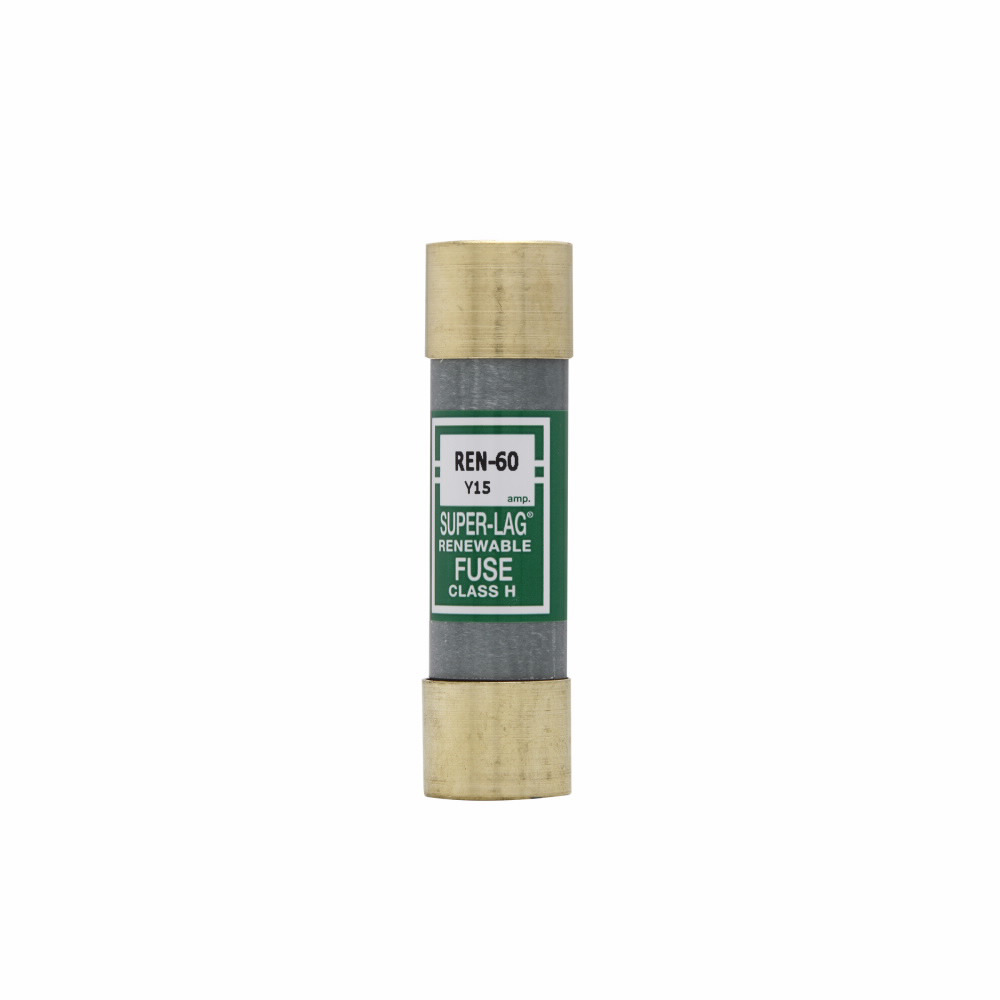 Eaton Bussmann Series REN Fuse, Renewable Fuse, Renewable, Super lag, time lag, 60 A, 250 Vac, 10 kAIC interrupt rating, Class H, Ferrule end X ferrule end connection, 10 units