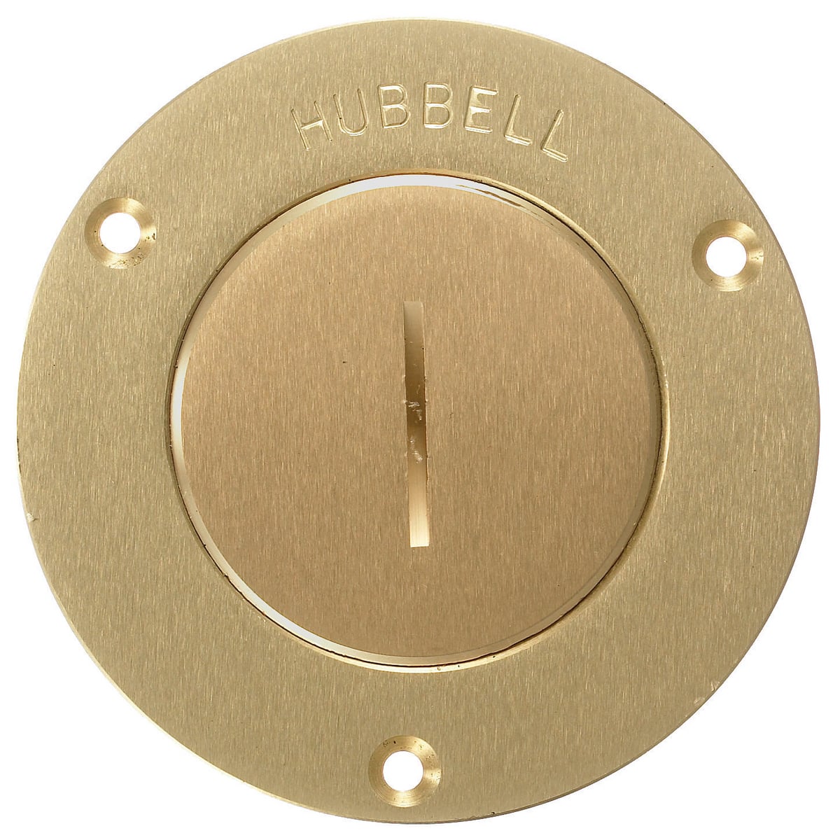 Flush Concrete Floor Box Series, 1-Gang Cover, Round, 2-3/8" Threaded Opening, Brass