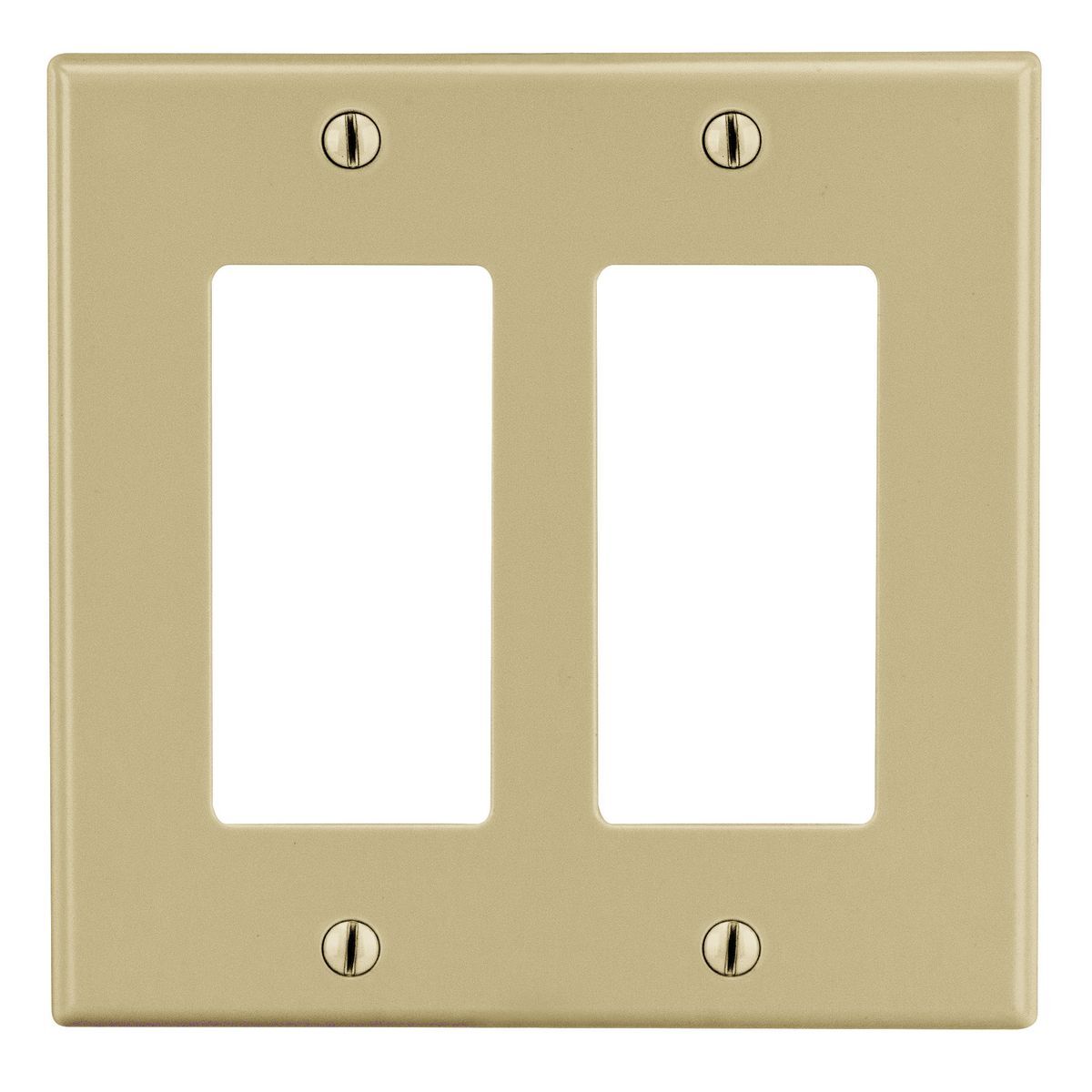 Wallplate, 2-Gang, 2) Decorator, Ivory