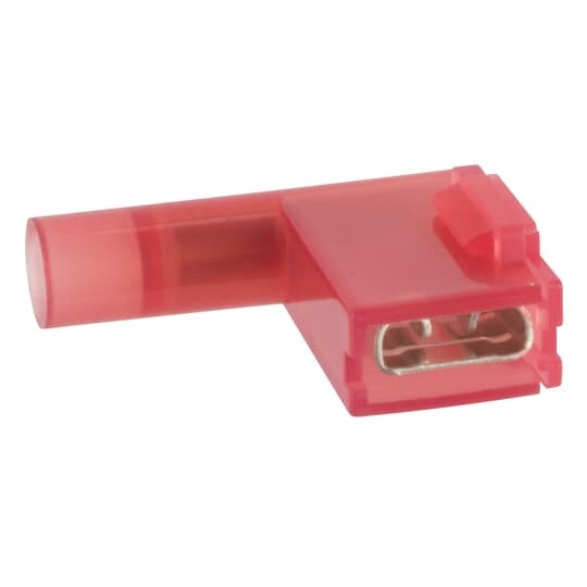 Insulated Nylon Female Barrel Flag Disconnects for Wire Range 22-18 , Tab Size .250x.032, Red