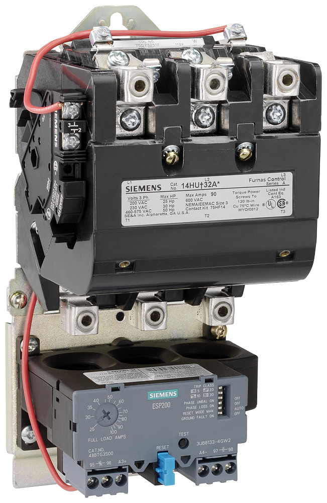 Non-reversing motor starter, Size 3, Three phase full voltage, Solid-state overload relay, OLR amp range 25-100A, 220 240/440 480VAC 60Hz coil, Non-combinationtype, Enclosure type (open), No enclosure