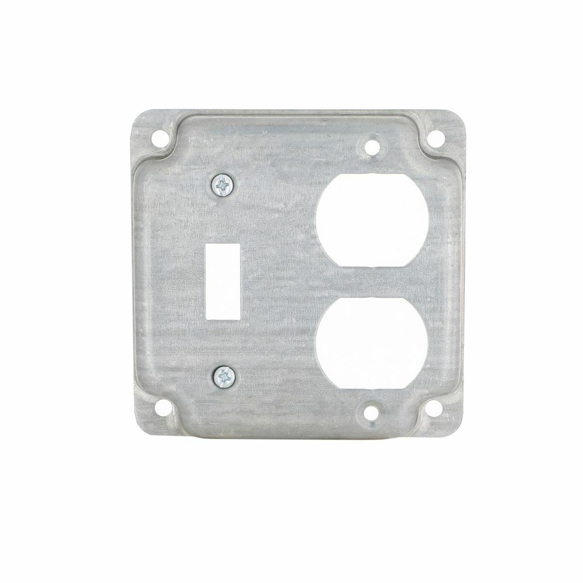4 In. Square Exposed Work Covers - Raised 1/2 In., 1 DuplexReceptacleand 1 Toggle Switch