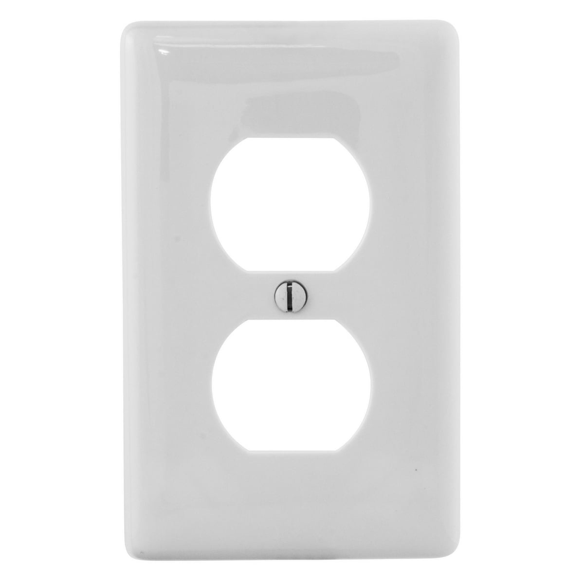 Hubbell Wiring Device Kellems, Wallplates and Box Covers, Wallplates,Nylon, 1-Gang, Jumbo, 1) Duplex Opening, White