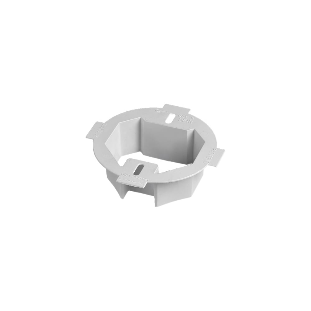 Ceiling Box extender. for setback ceiling boxes. Fits 3-1/2 and 4" round octagonal boxes. Extends box up to 1-1/2" and has 2 hour fire rating.