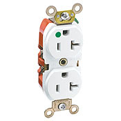 20-Amp 125-Volt NEMA 5-20R, 2P, 3W, Extra Heavy Duty Hospital Grade Duplex Receptacle, Gray