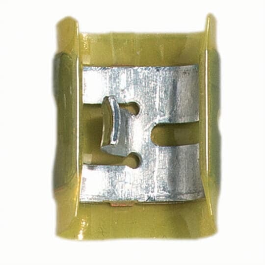 One-Piece Grounding Connector, Shield Diameter Range 3.66mm-5.12mm, Color Yellow, Copper, Tin Plated, Polyester Insulation