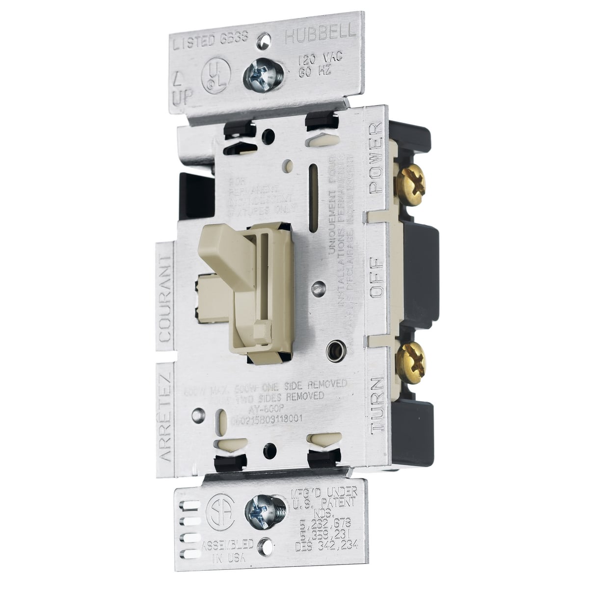 Residential Grade, Motor Speed Control, Toggle Type, Single-Pole, 15A 120V AC