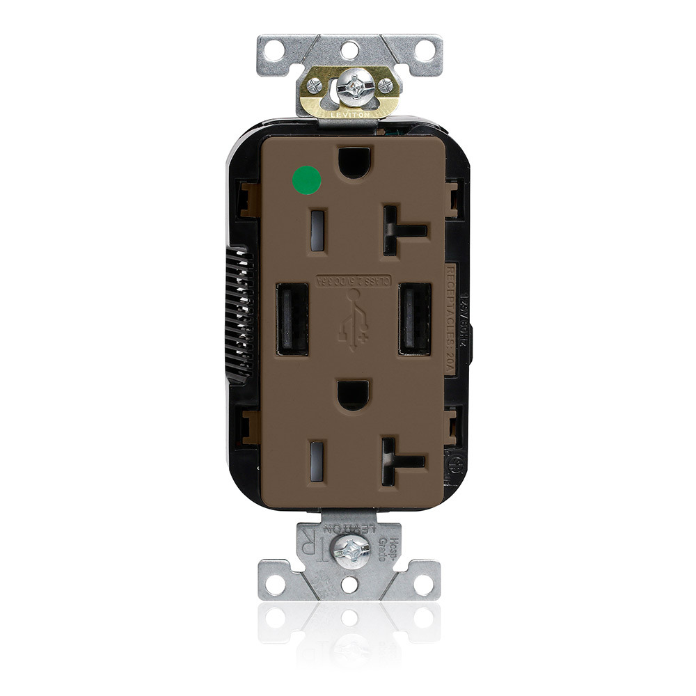 20A LEV-LOK USB TR HG OUTLET TYPE A-A