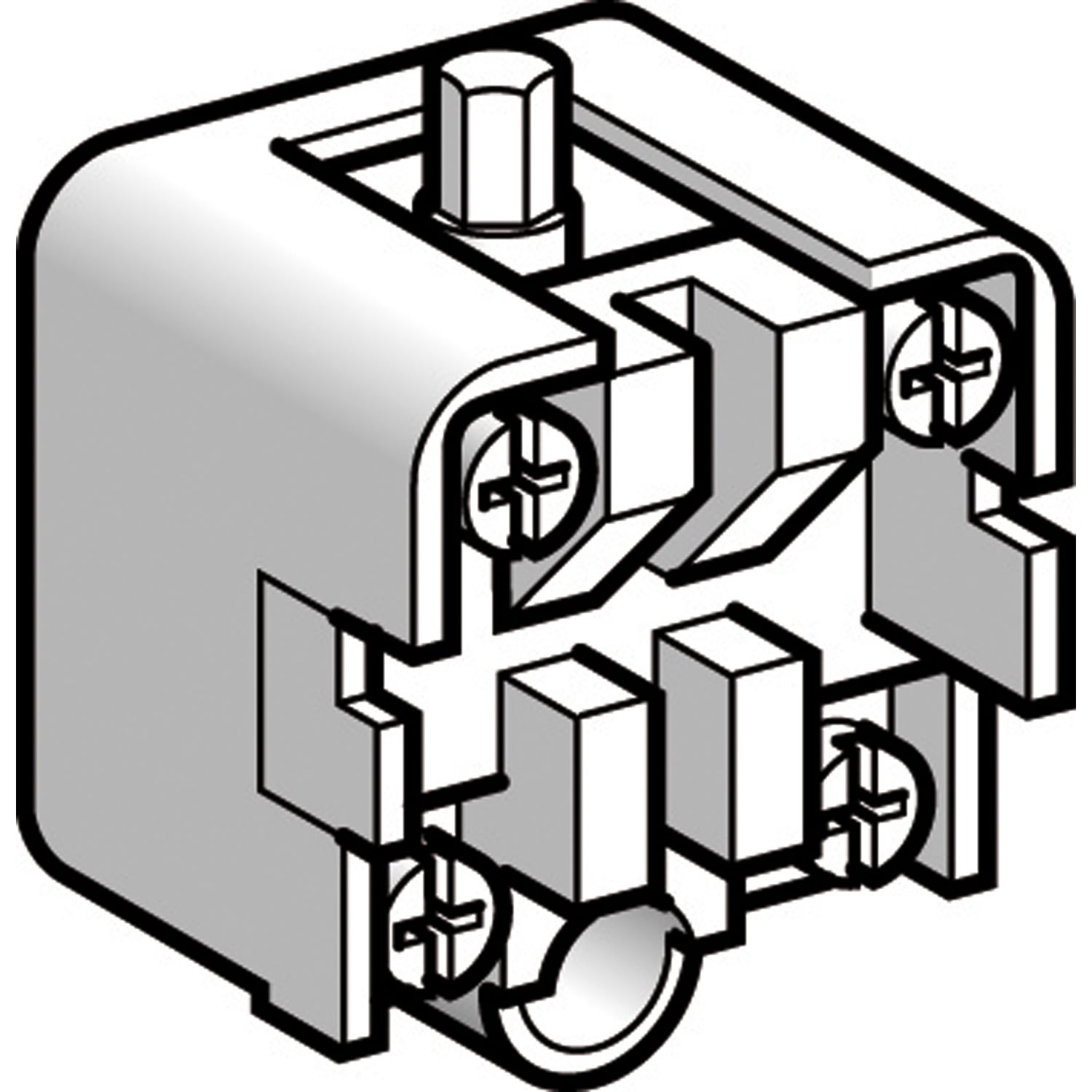 Limit switch contact block, Limit switches XC Standard, XCKZ, 1 C/O snap action, silver plated