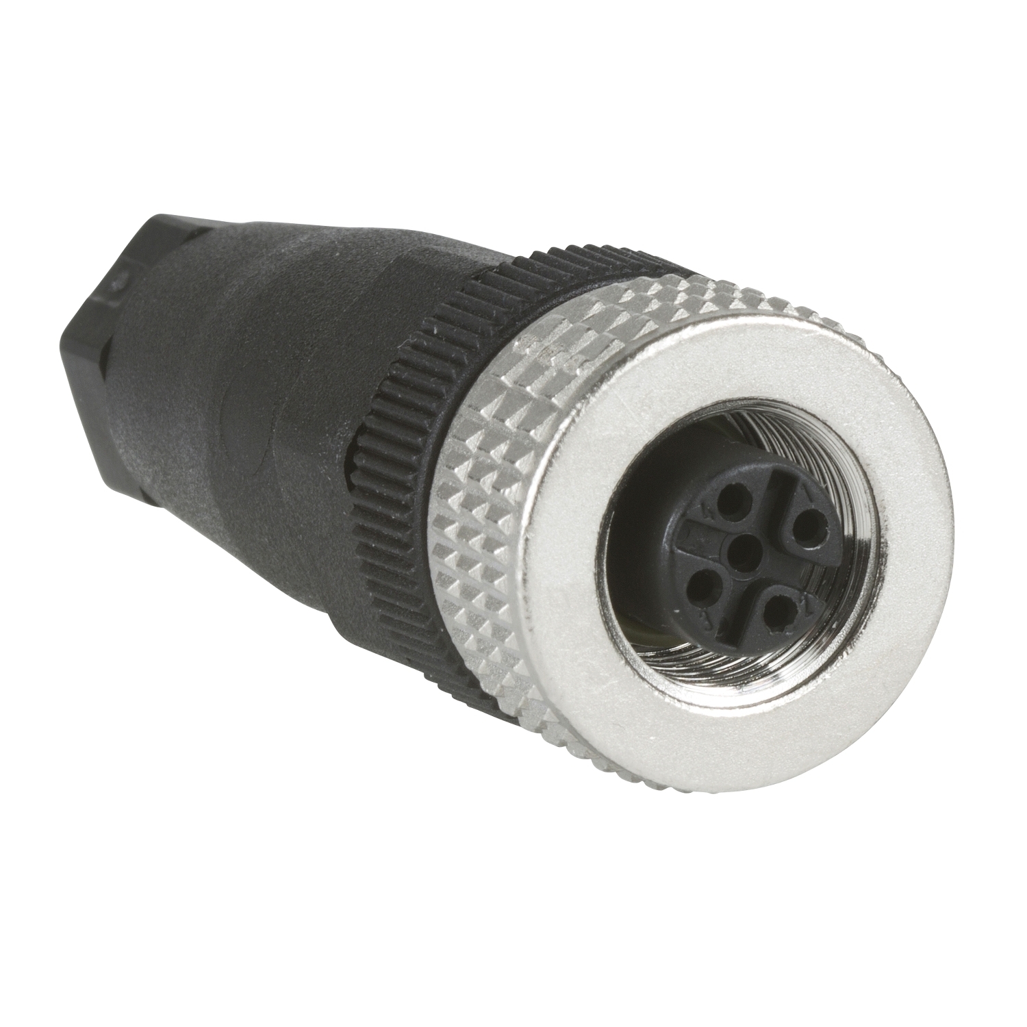 Female, M12, 4 pin, straight connector, cable gland Pg 7
