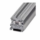 Eaton XB IEC terminal block, 6.2 mm Screw connection single level-through-feed, Gray, 10 AWG/4 mm2 maximum wire, IEC 800V, EN 700V, UL 600V, IEC #26-10 AWG, EN #26-10 AWG, UL #26-10 AWG wire, IEC 41A, EN 30,38A, UL 30A
