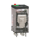 Power Relay, General Purpose Relays, DPDT, LED clear cover, lock push button, faston terminals, 15A, 120V AC, 2NO + 2NC