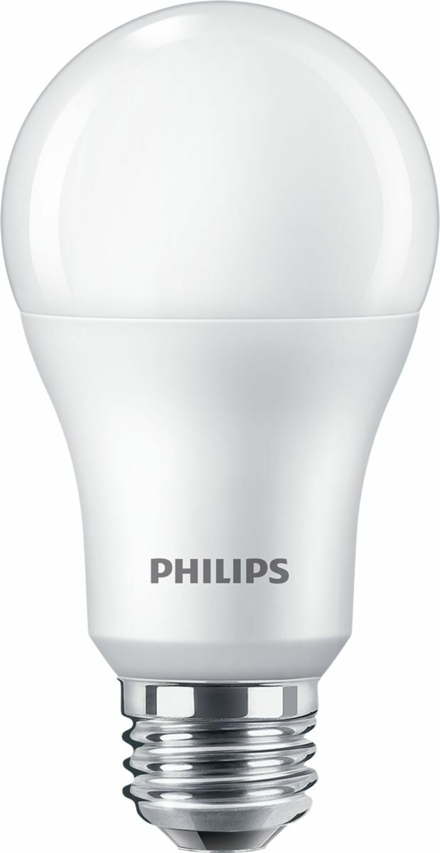 Attractive, dimmable LED alternative to popular incandescents. Philips A-Shape Dimmable LED Lamps are the smart LED Alternative to standard incandescent. The unique lamp design provides omni-directional light with excellent dimming performance. Long life properties-- lowers maintenance costs by reducing re-lamp frequency;Will not fade colors, avoids inventory spoilage;Contains no mercury;Emits virtually no UV/IR light in the beam;3-year or 5-year limited warranty depending upon operating hours;80% more Energy Efficient when compared to traditional incandescent bulbs.;Selection of ENERGY STAR qualified models