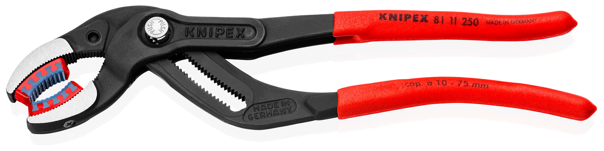 Pipe Gripping Pliers-Replaceable Plastic Jaws, 10 in., Non-Slip Plastic, Bulk
