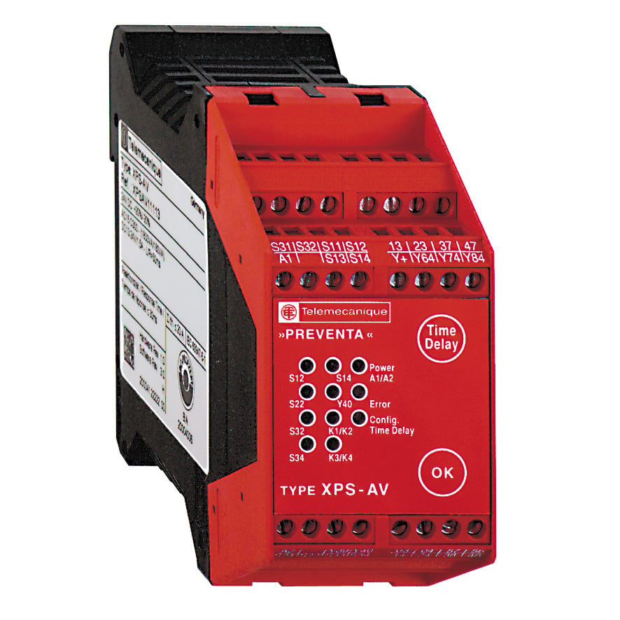 module XPSAV - Emergency stop - 24 V DC, time delay 0...300 s