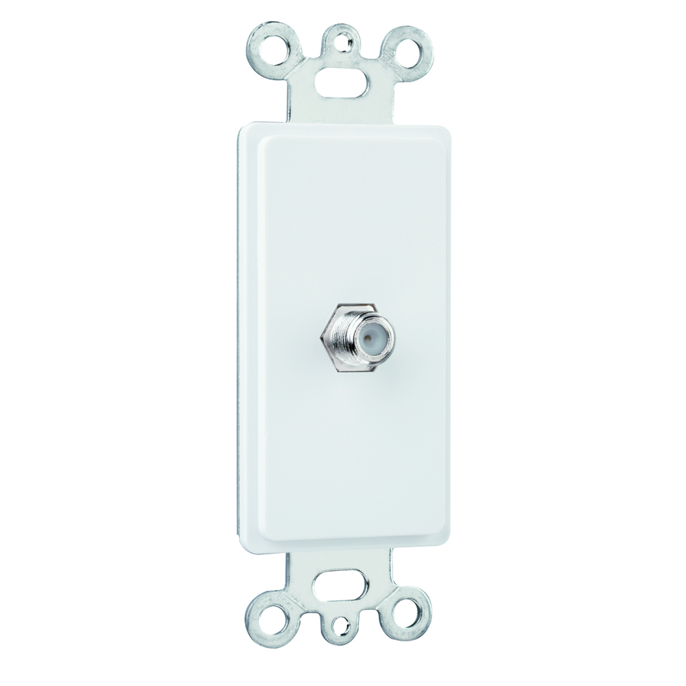 Single gang Decorator with F type coaxial connector.