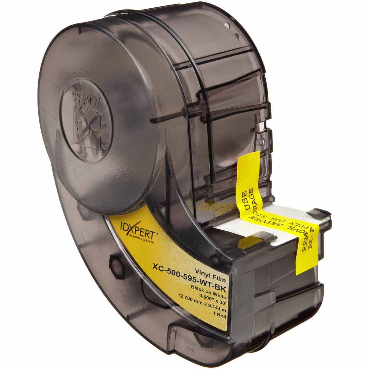 Label Vinyl 0.5in x 30ft BK/WT