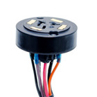 The K171 series provides a receptacle for Twist Lock photocontrols with dimming capabilities.  The connector interface has a 3-prong power connection that is backward compatible with standard photocontrol units.  In addition, it offers 4 contact pads per ANSI C136.41 for dimming and additonal control or sensor input.