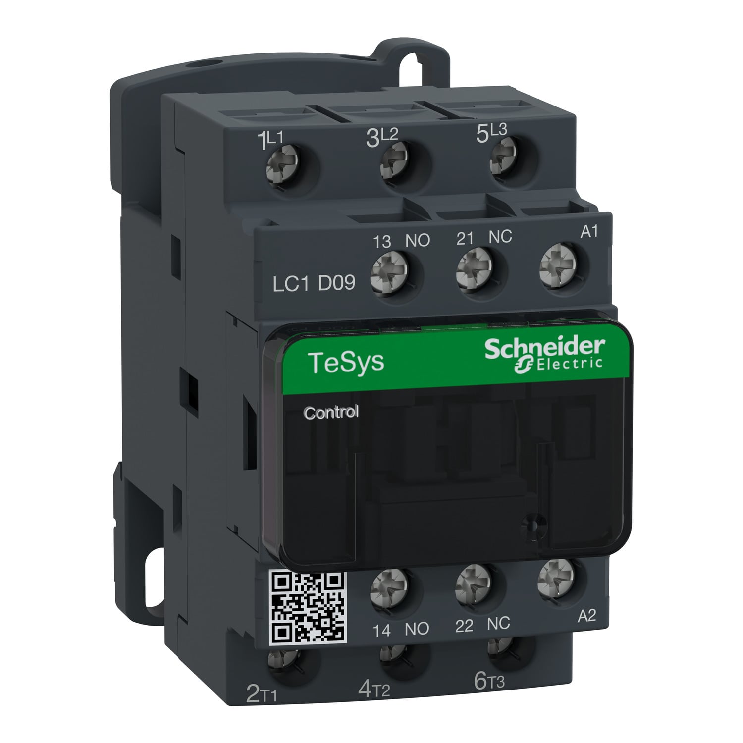 IEC contactor, TeSys Deca, nonreversing, 9A, 5HP at 480VAC, up to 100kA SCCR, 3 phase, 3 NO, 440VAC 50/60Hz coil, open style
