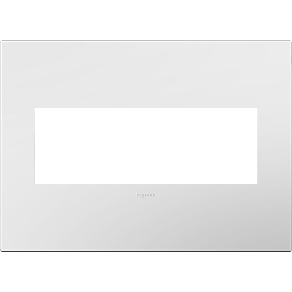 3-Gang 2-Module Wall Plate Gloss White on White
