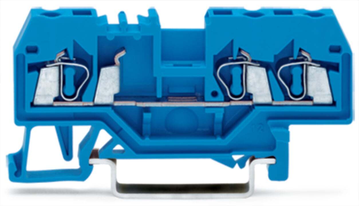 3-conductor through terminal block; 2.5 mm; suitable for Ex i applications; center marking; for DIN-rail 35 x 15 and 35 x 7.5; CAGE CLAMP; 2,50 mm; blue