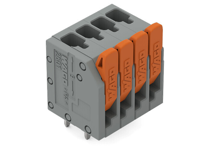 PCB terminal block; lever; 1.5 mm; Pin spacing 3.5 mm; 4-pole; Push-in CAGE CLAMP; 1,50 mm; gray
