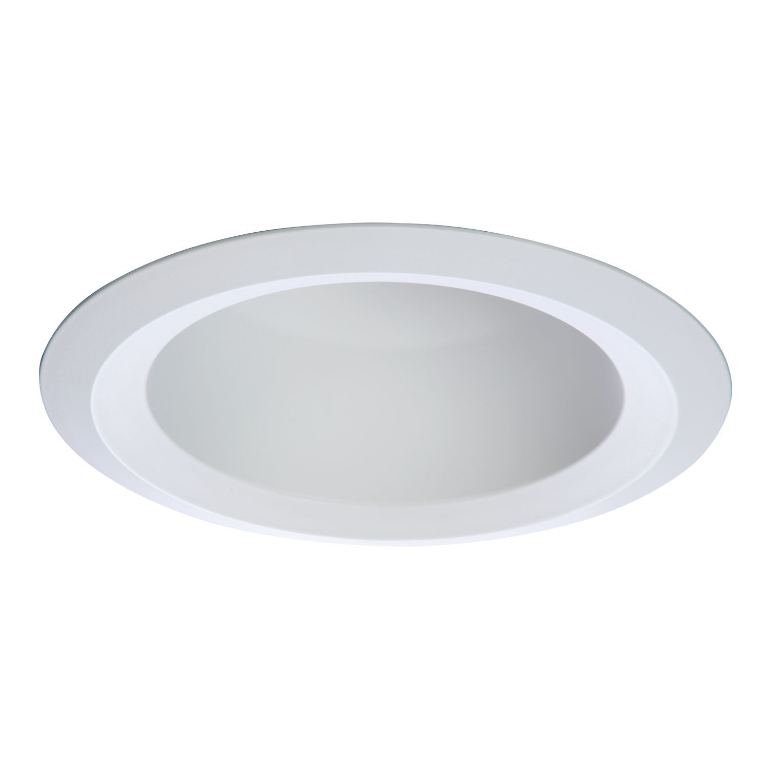6" Full Cone White Reflector, White Self-Flange Ring