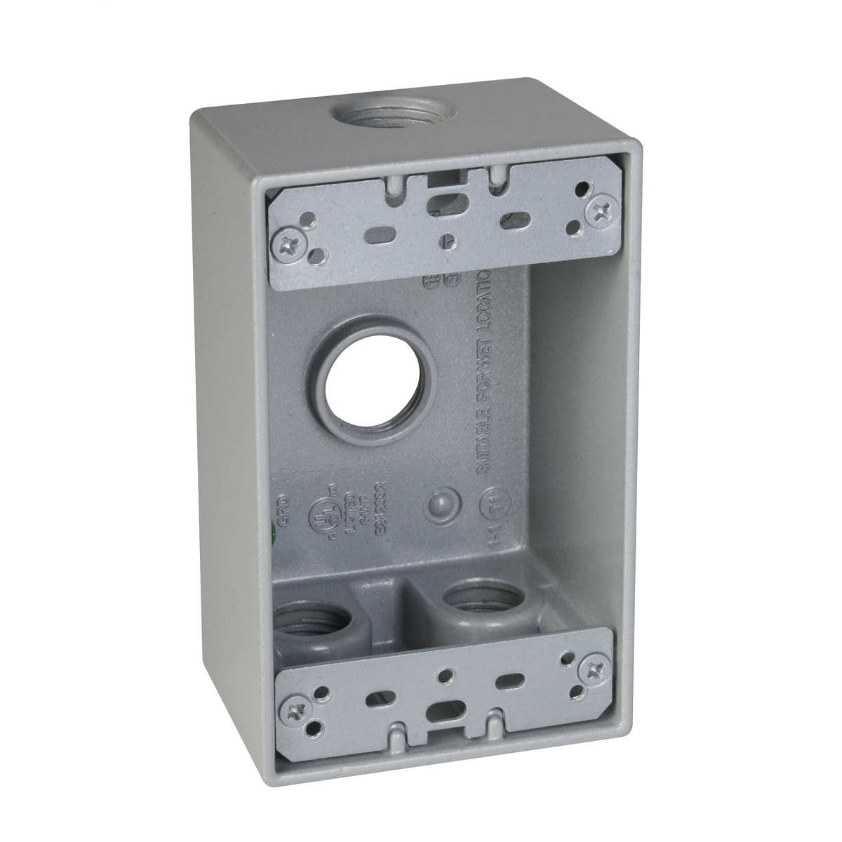 1-Gang 4-Hole 1/2 in. Outlet Box - Silver