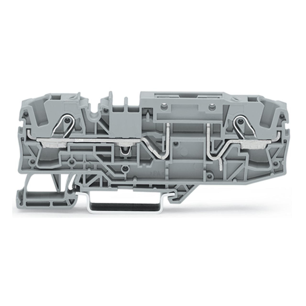 2-conductor carrier terminal block; for DIN-rail 35 x 15 and 35 x 7.5; 6 mm; Push-in CAGE CLAMP; 6,00 mm; gray