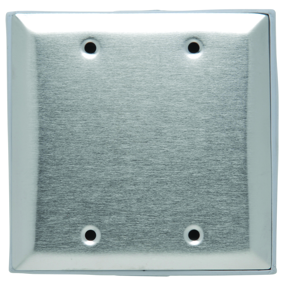 Stainless Steel Cover, 2 Gang Blank (Box Mounted), Gasketed