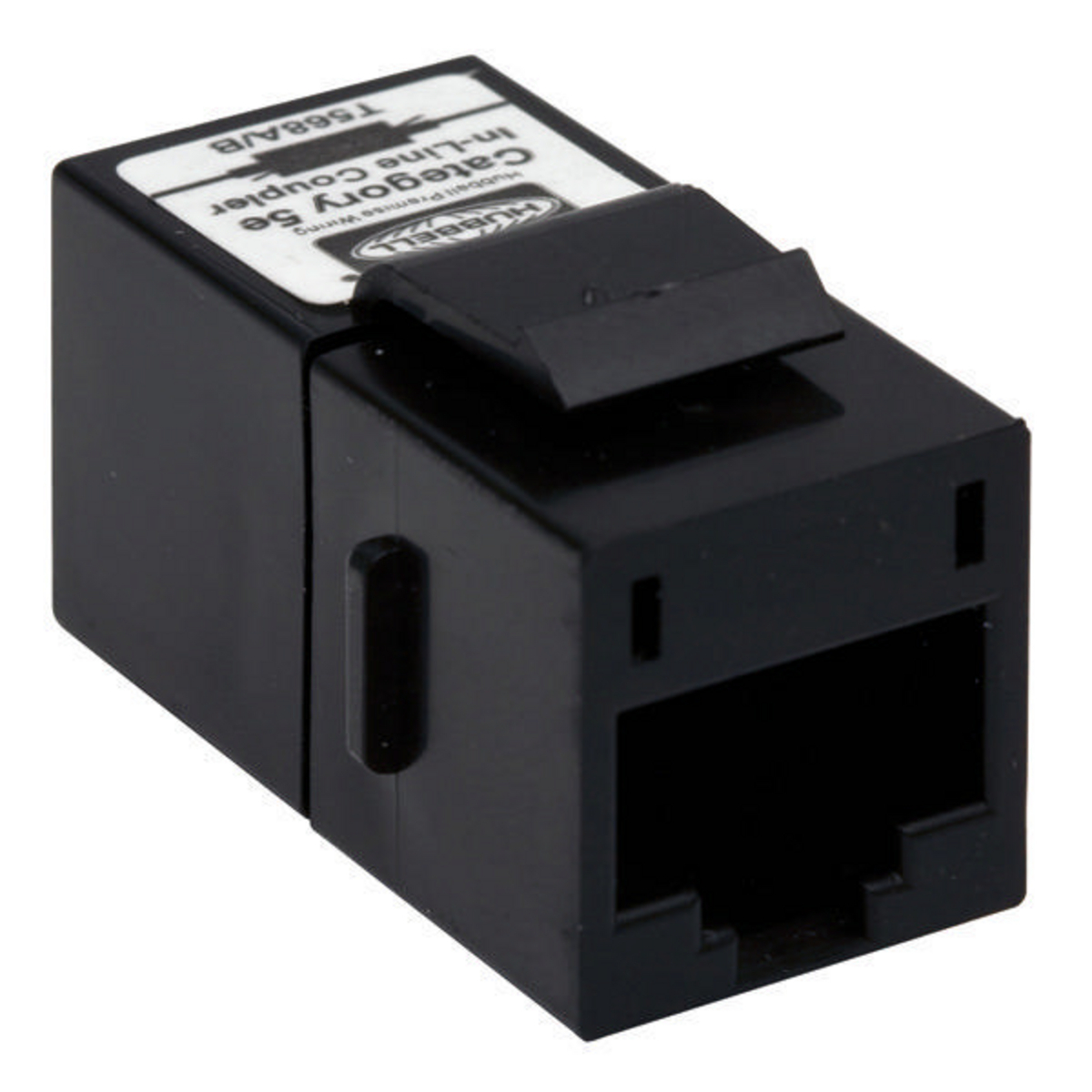 Snap-Fit, Inline Coupler, Cat5e, Slim, Black