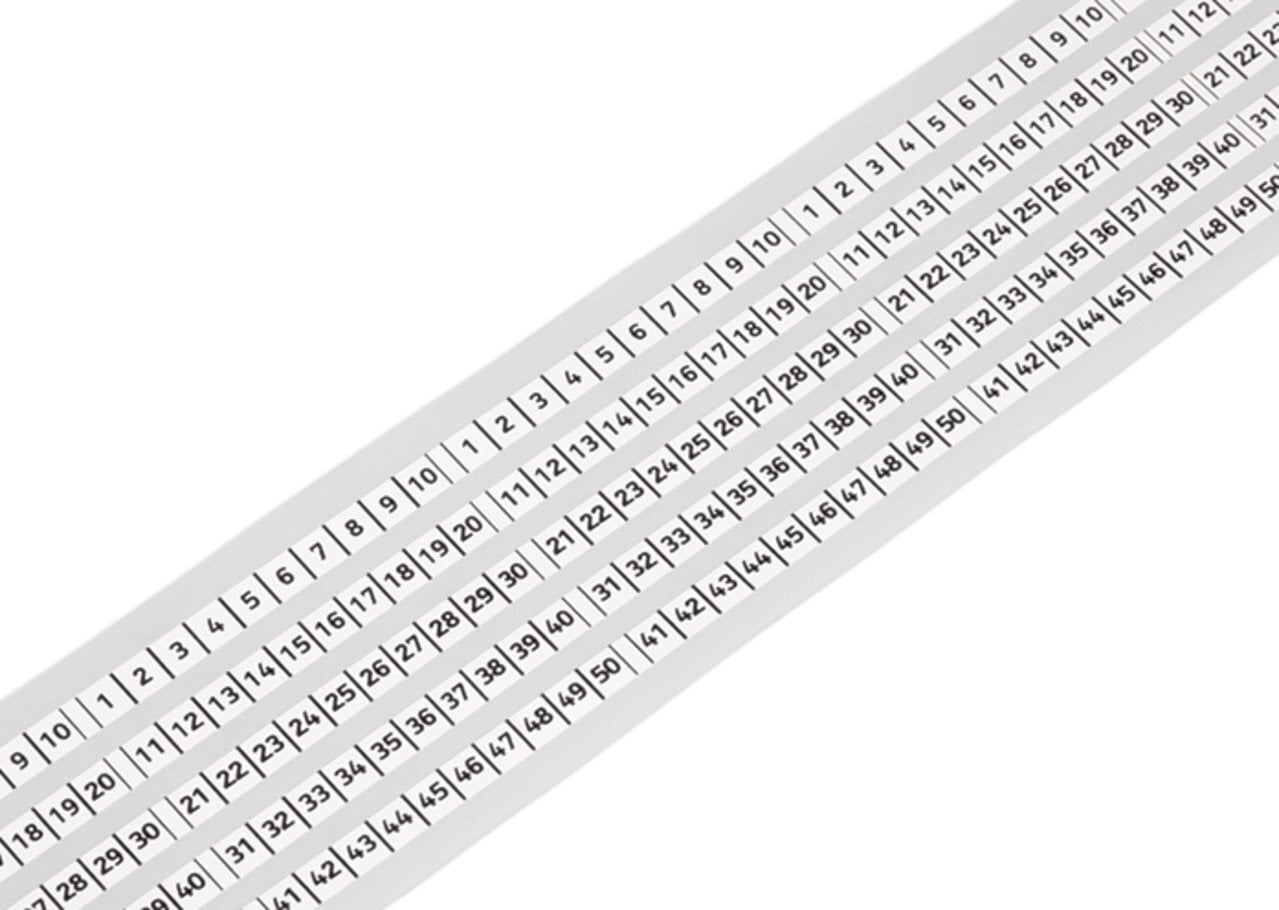Marking strips; on reel; 5 mm wide; plain; Self-adhesive; white