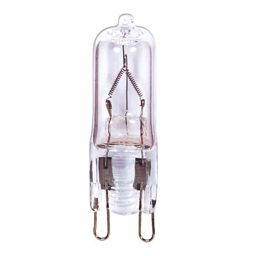 Halogen Bi Pin Lamp, Designation: 100T4/G9/CL, 120 V, 100 WTT, T4 Shape, G9 Double Loop Base, Clear, CC-8 Filament, 2000 HR, Lumens: 1700 LM Initial, 2-7/32 IN Length, 1/2 IN Diameter