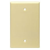 1-Gang No Device Blank Wallplate, Midway Size, Thermoset, Box Mount, Light Almond