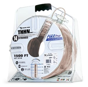 106100712458 PullPro Copper THHN Wire, 14 AWG, Stranded, Tan, 1500 ft