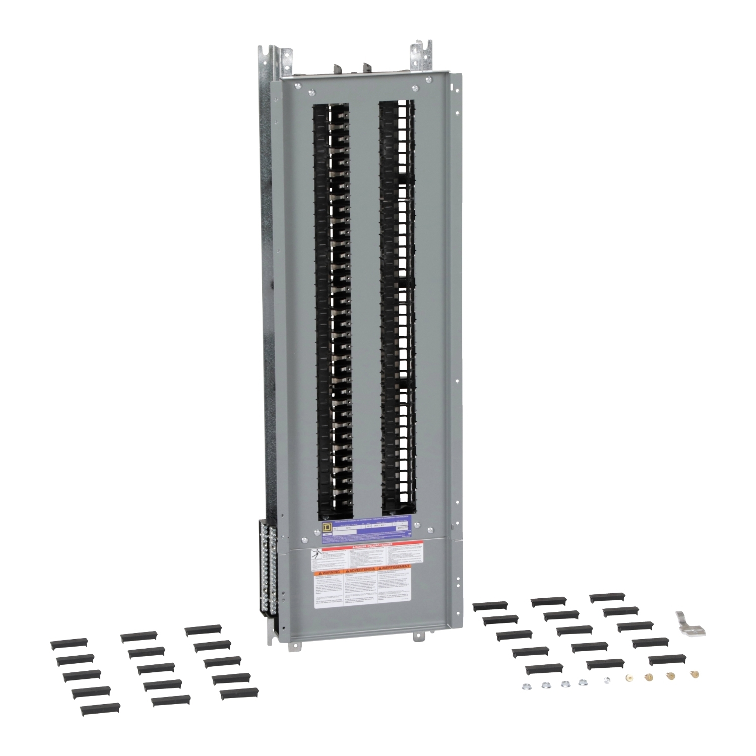 Panelboard interior, NQ, main lugs, 225A, Cu bus, 72 pole spaces, 1 phase, 3 wire, 240VAC, 48VDC